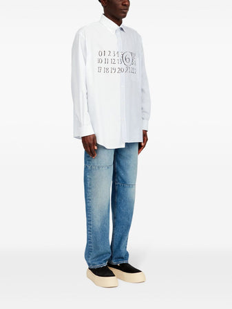 MM6 Maison Margiela Camicia numerica asimmetrica da uomo