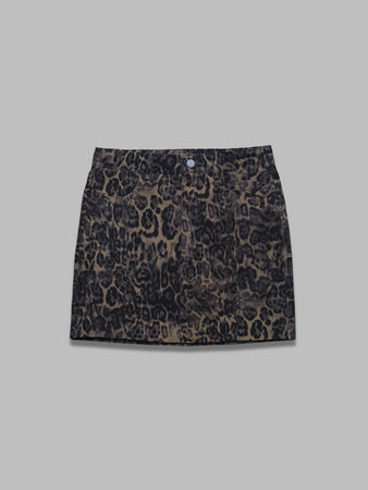 GESTUZ gz leane mw skirt - leopard print leather da donna