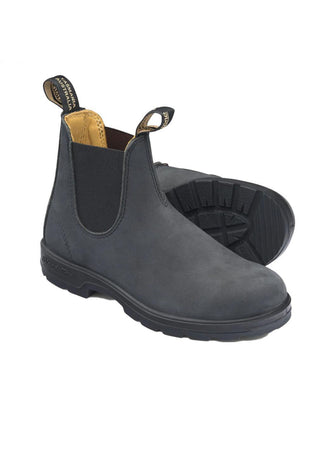 BLUNDSTONE Blundstone - Nabuk Elastic Sided Boot Lined Nero 587 da uomo