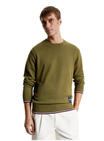 Tommy Hilfiger - Maglia Paricollo In Misto Cotone E Seta MW0MW32037 MS2 da uomo