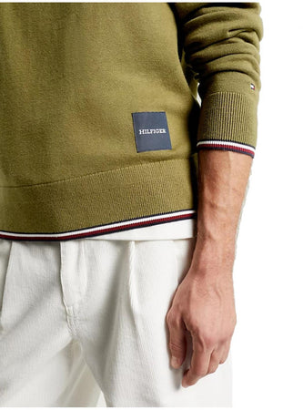 Tommy Hilfiger - Maglia Paricollo In Misto Cotone E Seta MW0MW32037 MS2 da uomo