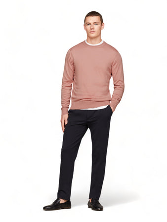 Tommy Hilfiger - Girocollo In Cotone E Lyocell Con Bandierina Ricamata Polso MW0MW33524 TQY ROSA da uomo