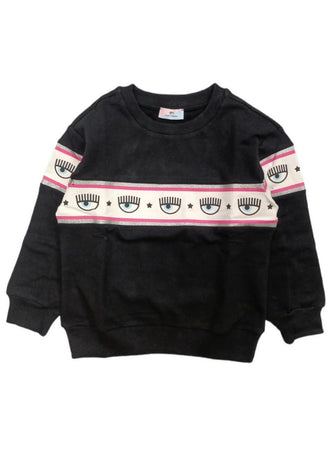 CHIARA FERRAGNI Chiara Ferragni - Felpa Nera Maxilogomania 0050 510608 0250 da bambino