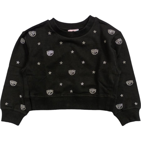 CHIARA FERRAGNI Chiara Ferragni - Felpa Nera 0050 Logomania 59A606 1005 da bambino