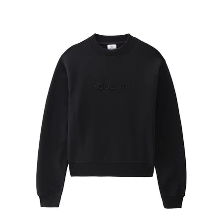 Woolrich - Ut3164 Logo Fleece Sweat. 100 Black WWSW0088FR da donna