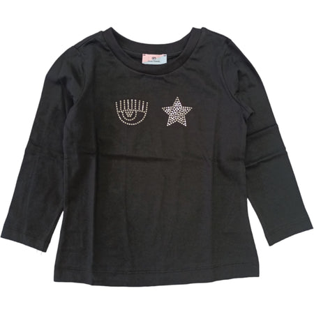 CHIARA FERRAGNI Chiara Ferragni - T-shirt Nera 0050 Iconic 51B620 2206 da bambino