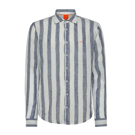 SUN68 BEACH Sun68 Beach - Shirt Fancy Stripe 0701 Navy/bianco S33123 da uomo