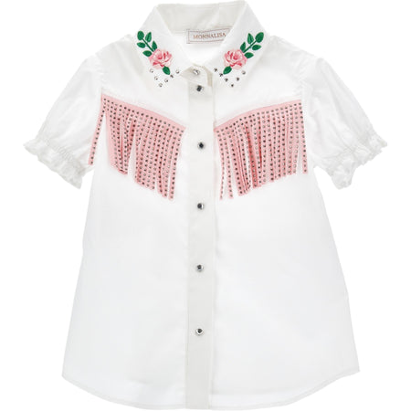 MONNALISA Monnalisa - Camicia Bianca Rodeo 11C300 3116 da bambino