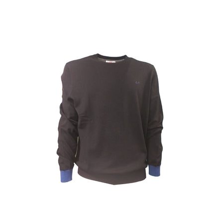 SUN68 Sun68 - Maglione Nero Elbow Contrast K43110 da uomo
