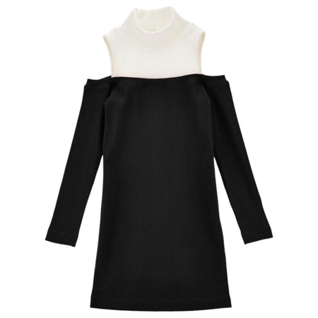 MONNALISA Monnalisa - Abito 5001 Nero/panna A Costine 41D901 4213 da bambino