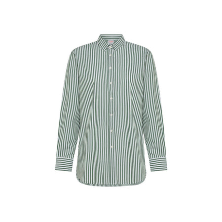 SUN68 Sun68 - Camicia Over Righe Bianco/verde S34211 da donna