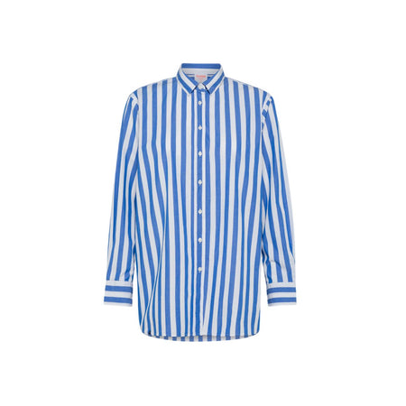 SUN68 Sun68 - Camicia Over Righe Bianco/avio S34211 da donna
