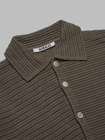 AURALEE cotton mesh knit shirt da uomo