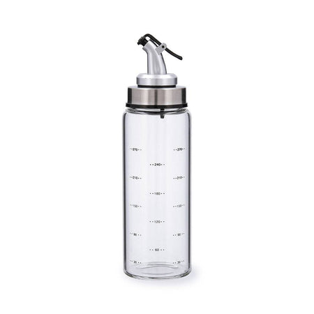 Oliera Graduata in Vetro trasparente con ugello antigoccia in Acciaio Inox 200 ml