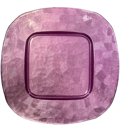 PIATTO PIANO IN VETRO COLORATO ROSA 26X26 CM