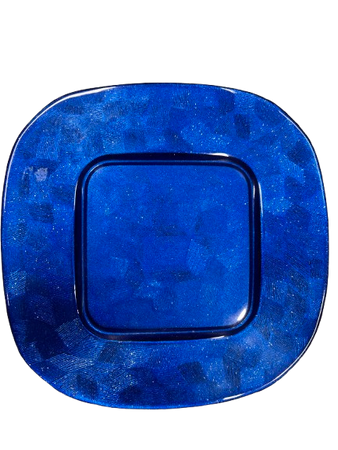 PIATTO PIANO IN VETRO COLORATO BL U 26X26 CM