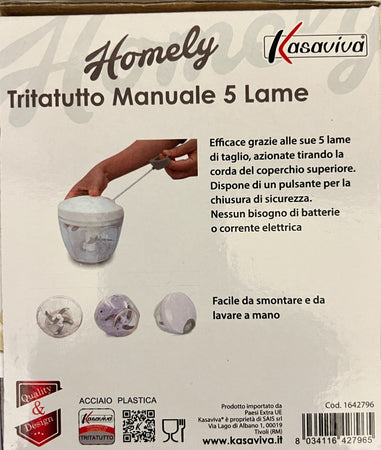 KASAVIVA TRITATUTTO MANUALE 5 LAME