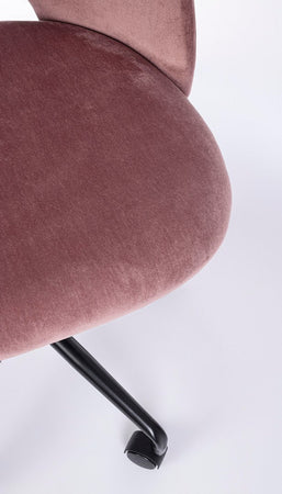 Sedia "Linzey" da ufficio ergonomica, rivestimento in velluto, con ruote, altezza regolabile