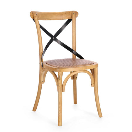 Sedia "Cross Metal" con struttura in legno di olmo da 50,5 x 52 x h 87 cm