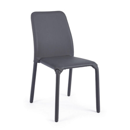 Sedia "Pathos" con struttura e gambe in acciaio, per arredo interno 42 x 61 x h 85,5 cm