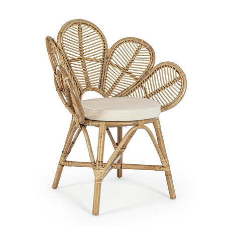 Sedia "Flores" con rattan, per arredo interno con braccioli, 77 x 62 x h 93 cm