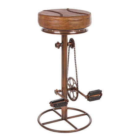 Sgabello da bar Cycle per interno, Struttura In Acciaio Con Finitura Oro, 42 x 42 x 80 cm
