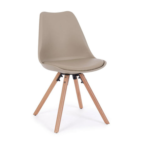 Sedia "New Trend" con gambe in legno di faggio, per arredo interno 54 x 49 x h 83,5 cm