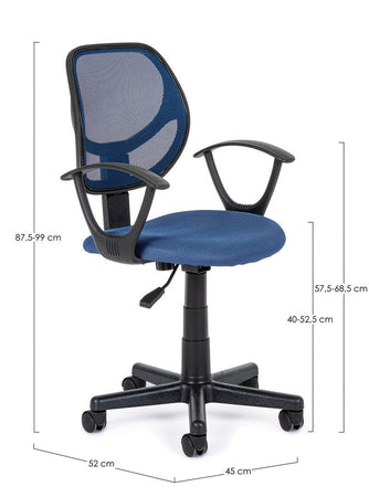 Poltrona "Ella" da ufficio ergonomica con braccioli, altezza regolabile