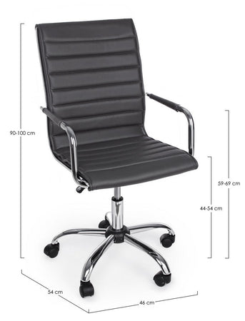 Poltrona "Perth" da ufficio ergonomica con braccioli, altezza regolabile