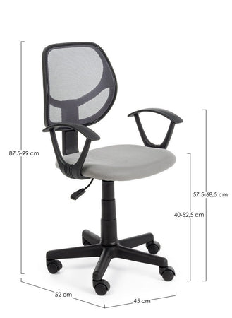 Poltrona "Ella" da ufficio ergonomica con braccioli, altezza regolabile