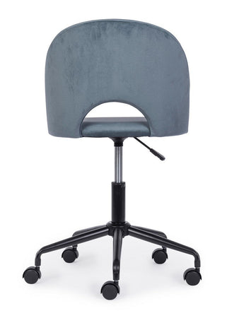 Sedia "Linzey" da ufficio ergonomica, rivestimento in velluto, con ruote, altezza regolabile