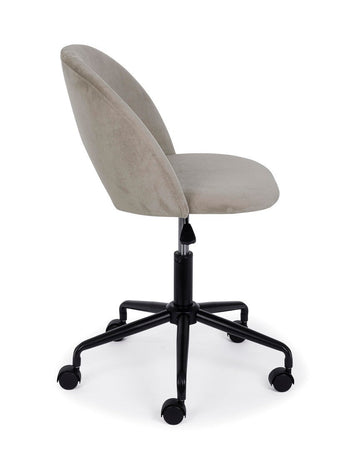 Sedia "Linzey" da ufficio ergonomica, rivestimento in velluto, con ruote, altezza regolabile
