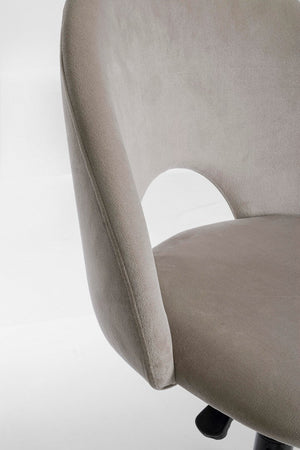 Sedia "Linzey" da ufficio ergonomica, rivestimento in velluto, con ruote, altezza regolabile
