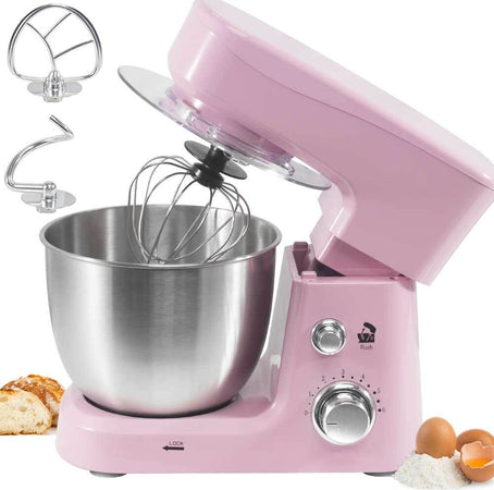 Impastatrice-Planetaria-Ciotola-Acciaio-4-LT-Impastatore-Robot-800W-Rosa-Vintage