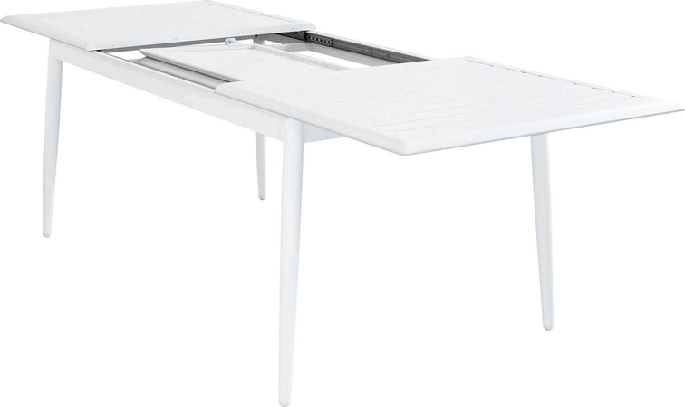 IMPERIUM---set-tavolo-in-alluminio-cm-160/240x90x76-h-con-4-sedute-Bianco-Milani-Home