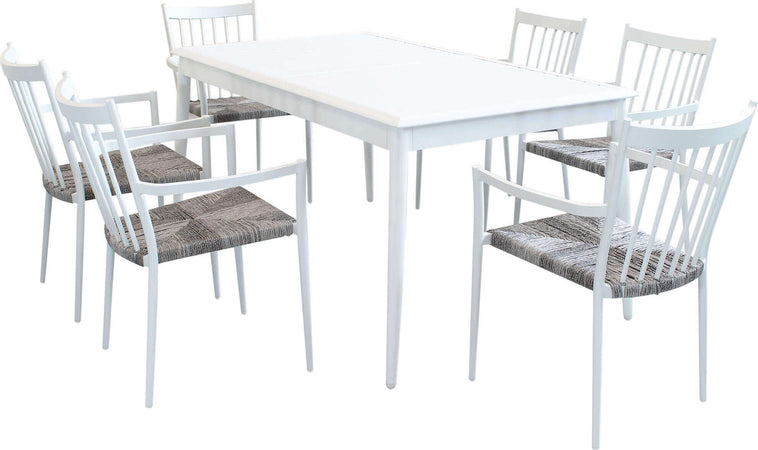 IMPERIUM---set-tavolo-in-alluminio-cm-160/240x90x76-h-con-6-sedute-Bianco-Milani-Home