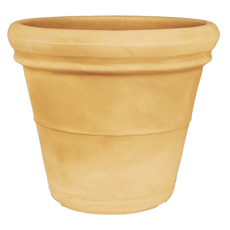 Vaso Doppiobordo Liscio rotondo in resina decorazione per esterno "Made in Italy"