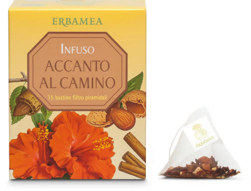 Infuso Erbamea Tisana Accanto al Camino 15 bustine per Infusione No Teina 100% naturale Adatto a Vegetariani e Vegani Senza glutine