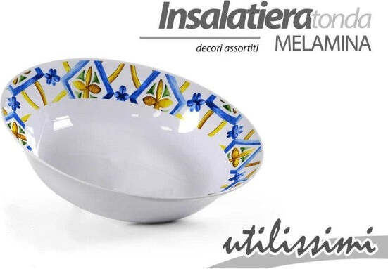 Insalatiera-Ciotola-Tonda-Melamina-Terra-18cm-Plastica-Decori-Assortiti-817670
