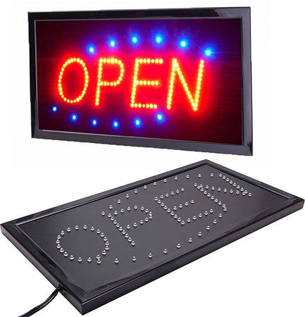 INSEGNA LUMINOSA A LED CON SCRITTA OPEN PER VETRINA NEGOZIO BAR RISTORANTE Trade Shop italia - Napoli, Commerciovirtuoso.it