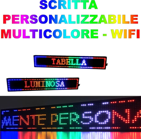 INSEGNA LUMINOSA A LED SCRITTA PERSONALIZZATA SCORREVOLE TABELLA 100 X 20 CM Trade Shop italia - Napoli, Commerciovirtuoso.it