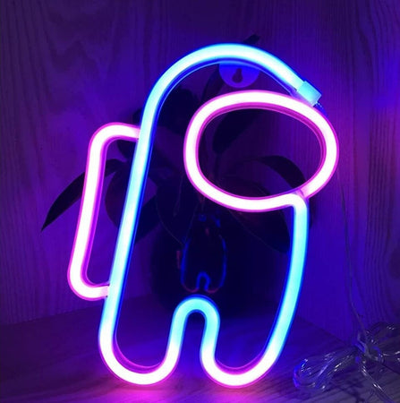 Insegna Luminosa Astronaut Signs Luce Neon Decorativa a Batteria o Alimentata Tramite USB
