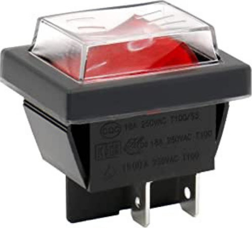 INTERRUTTORE LUMINOSO ROSSO CON PROTEZIONE DA INCASSO BIPOLARE 16A CAVA 22X30 Fai da te/Materiale elettrico/Interruttori e dimmer/Interruttori da cavo Rossi Ricambi - Venetico Marina, Commerciovirtuoso.it