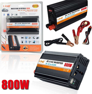 Inverter Di Potenza 800w 12v 220v Convertitore Tasto On Off Pinze Batteria P800w Auto e Moto/Accessori per auto/Inverter di potenza Trade Shop italia - Napoli, Commerciovirtuoso.it