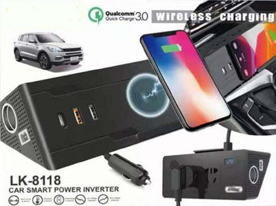 Inverter Per Auto Smart Power Caricabatterie Wireless Ricarica Cellulare Lk-8118 Auto e Moto/Accessori per auto/Inverter di potenza Trade Shop italia - Napoli, Commerciovirtuoso.it