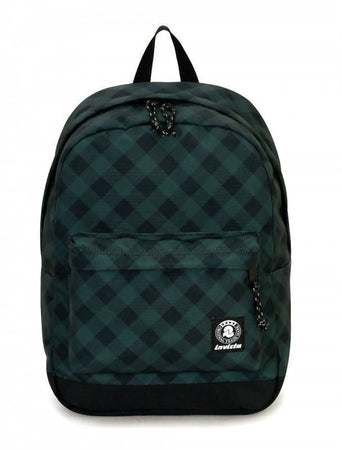 Invicta Carlson Fanstasy Zaino Scuola Round Verde Nero Scacchi Con Tasca Frontale Zaino Ergonomico Schienale Imbottito