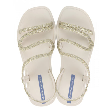 Sandali donna beige Ipanema Solar Glow Sand con finitura glitter e suola decorata