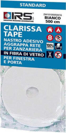 IRS-Nastro-adesivo-zanzariere-Attacca-e-Stacca-CLARISSA-Bianco-5000-x-8-mm