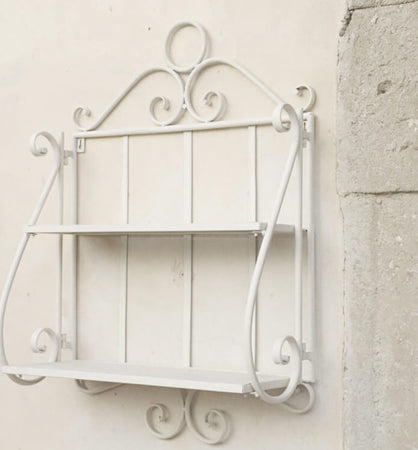 ISABELLE---mensola-2-piani-stile-provenzale-in-ferro-verniciato-Bianco-Milani-Home