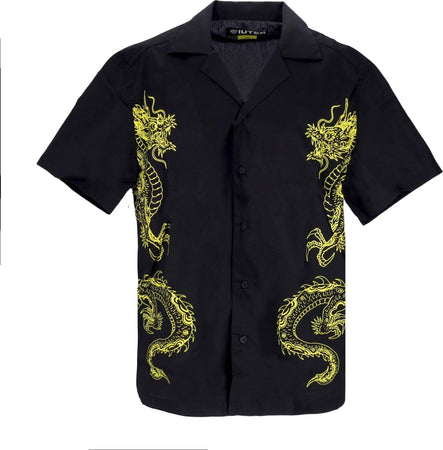 IUTER-Camicia-Manica-Corta-Uomo-Dragon-Shirt-Black-da-uomo